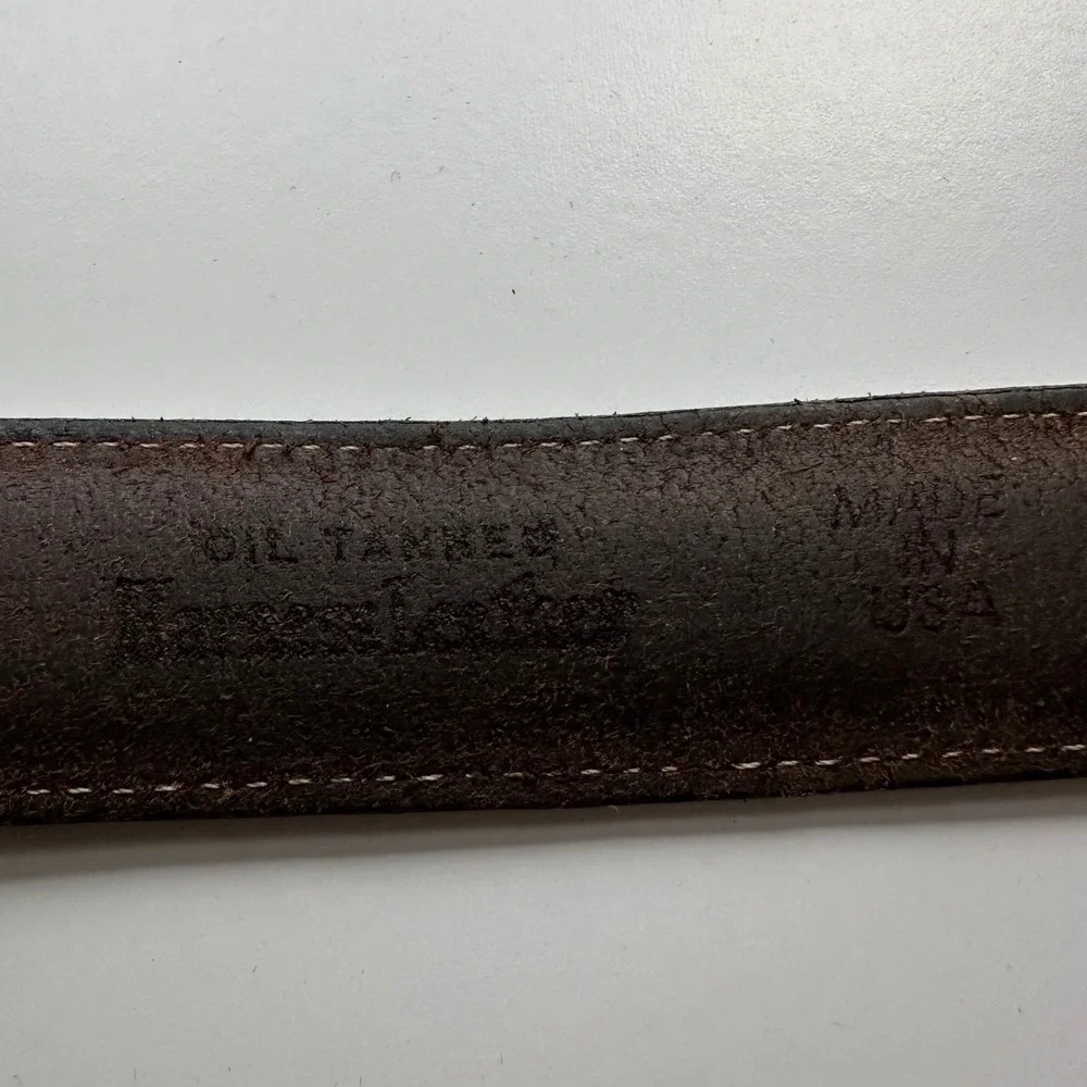 Vtg 1998 Tory Leather Western Ranger Belt Brown Oil Tanned Harness USA Made 44
